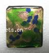 Murano Lampwork Pendant,Gold Sand, Rectangle 