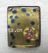 Murano Lampwork Pendant,Gold Foil, Rectangle 