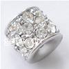 Rhinestone Zinc Alloy Beads, Tube, plated, Customized & with Mideast rhinestone Grade A 