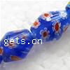 Millefiori Glasperlen, Glas Millefiori, Doppelkegel, keine, 10x12mm, Länge:14 ZollInch, 33PCs/Strang, verkauft von Strang