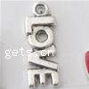 Zinc Alloy Message Pendants, word love, plated cadmium free 