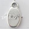 Zinc Alloy Message Pendants, Oval, plated cadmium free 