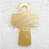 Yellow Shell Pendant Latin Cross 55x35x3mm