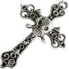 Zinc Alloy Cross Pendants, Skull Cross, plated lead & nickel free 