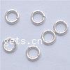 Sägeschnitt Sterling Silber Closed Sprung-Ring, 925 Sterling Silber, Kreisring, plattiert, keine, 4x4x0.5mm, verkauft von PC