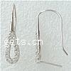 Sterling Silver Hook Earwire, 925 Sterling Silver, plated, with cubic zirconia 