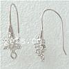 Sterling Silver Hook Earwire, 925 Sterling Silver, plated, with cubic zirconia 