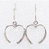 Sterling Silver Hook Earwire, 925 Sterling Silver, Heart, plated 