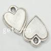 Zinc Alloy Heart Pendants, plated nickel, lead & cadmium free 