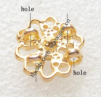 Rhinestone Zinc Alloy Connector, Flower, with rhinestone & 2-strand, more colors for choice, 13mm, Sold By PC