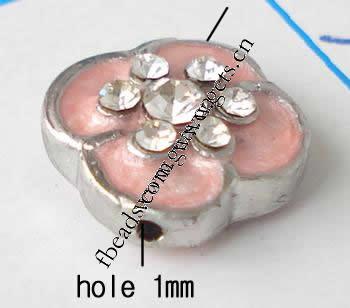 Бусины сплава цинка эмаль, цинковый сплав, Форма цветка, Другое покрытие, с Ближнем Востоке горный хрусталь, Много цветов для выбора, не содержит никель, свинец, 10mm, продается PC