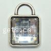 Resin Zinc Alloy Pendants, Square lead free 