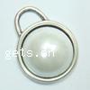 Plastic Zinc Alloy Pendants, Dome, plated lead & nickel free 