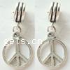 Zinc Alloy European Pendants, Peace Logo, plated lead & nickel free 