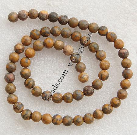 Leopard Skin Stone Bead, Round, more sizes for choice, Length:15 Inch, Sold By Strand