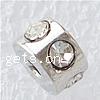 Rhinestone Brass Beads, metal, Toroidal, chapado, con diamantes de imitación de Checo, más colores para la opción, 3x5mm, agujero:aproximado 1.2mm, Vendido por UD