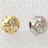 Rhinestone Brass Beads, Round, plated, with rhinestone Approx 3.5mm 