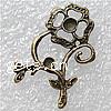 Zinc Alloy Pendant Rhinestone Setting, Flower, plated 