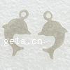 Sterling Silber Tag, 925 Sterling Silber, Dolphin, plattiert, keine, 10x8x0.5mm, Bohrung:ca. 1mm, verkauft von PC