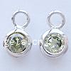 Cubic Zirconia Sterling Silver Pendants, 925 Sterling Silver, Flat Round, plated, with cubic zirconia Approx 2mm 