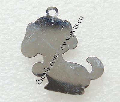 Zinklegierung Tier Anhänger, Hund, plattiert, Emaille & mit Strass, keine, 25x27x2mm, Bohrung:ca. 2mm, verkauft von PC