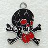 Zinc Alloy Skull Pendants, plated, enamel Approx 2mm 