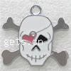 Zinc Alloy Skull Pendants, plated, enamel Approx 3mm 