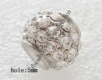 European perles strass, avec alliage de zinc, tambour, Placage, épaisseur de bordé plus de 3μm, plus de couleurs à choisir, 12x15mm, Trou:Environ 5mm, Vendu par PC