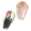 Gold Foil Lampwork Beads, Teardrop, with inner flower Approx 2MM 