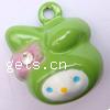 Pendentifs de clochette en laiton, lapin, vert, sans plomb et cadmium Vendu par sac