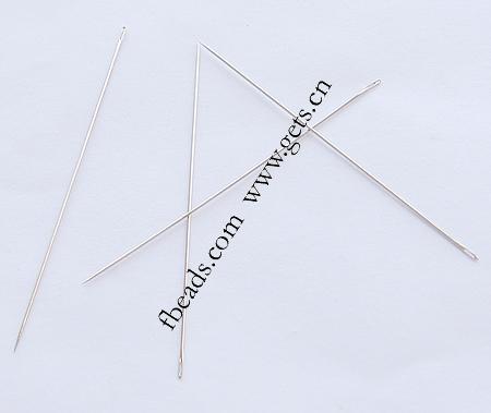 Beading Needles, Stainless Steel, more sizes for choice, original color, Approx 45PCs/Bag, Sold By Bag