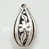 Zinc Alloy Hollow Pendants, Teardrop, plated Approx 2mm 