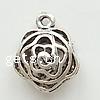 Zinc Alloy Hollow Pendants, Flower, plated Approx 2mm 