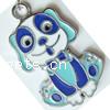 Zinc Alloy Enamel Pendants, Dog, plated nickel, lead & cadmium free 