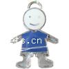 Character Shaped Zinc Alloy Pendants, with enamel, Boy, plated, enamel nickel, lead & cadmium free 