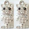 Zinc Alloy Animal Pendants, Cat, plated, with rhinestone lead & nickel free 