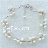 Pearl Sterling Silver Bracelets, perle d'eau douce cultivée, avec argent sterling 925 pouce, Vendu par brin