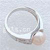 Kultivierten Süßwasser Perle Ring, 925 Sterling Silber, mit Perlen, mit kubischem Zirkonia, 8x8mm, Größe:6.5, verkauft von PC
