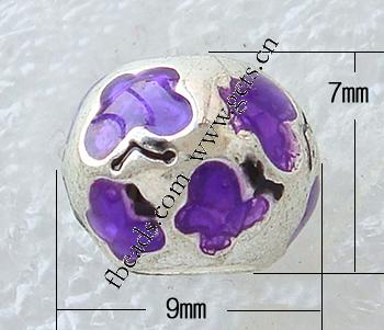 Gota de Europeo de aleación de zinc con esmalte, Tambor, chapado, agujero largo, más colores para la opción, 9x7mm, agujero:aproximado 5mm, Vendido por UD