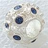 Rhinestone Sterling Silver European Beads, with 925 Sterling Silver, Rondelle, plated, without troll Approx 5mm 