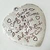 Zinc Alloy Message Pendants, Heart, plated Approx 2mm 