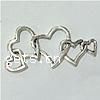 Zinc Alloy Charm Connector, Heart, plated 