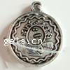 Zinc Alloy Flat Round Pendants, plated nickel, lead & cadmium free Approx 