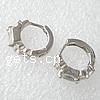 Sterling Silver Huggie Hoop Earring, 925 Sterling Silver, sterling silver earring lever back clip, Donut, plated, with cubic zirconia 