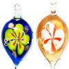 Murano Lampwork Pendant,Inner Flower,Leaf 