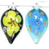 Murano Lampwork Pendant,Inner Flower, Teardrop 