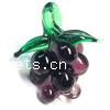 Plants Lampwork Pendants, Grape, red, Grade A 