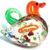 Silver Foil, Colourful Lampwork Glass Pendant, Duck 