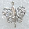 Cubic Zirconia Sterling Silver Pendants, 925 Sterling Silver, Butterfly, plated, with cubic zirconia Approx 1.5mm 