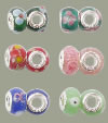 Lampwork Sterling Silver Double Core Beads, Rondelle Approx 4.5MM 